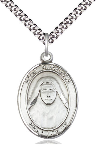 Sterling Silver Saint Alphonsa Medal Catholic Jewelry Engraved Catholic Saint Jewelry