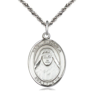 Sterling Silver Saint Alphonsa Medal Catholic Jewelry Engraved Catholic Saint Jewelry