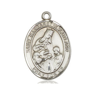 Pewter Saint Margaret of Scotland Medal Engraved Catholic Saint Jewelry