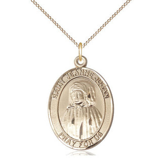 14kt Gold Filled Saint Jeanne Jugan Medal Catholic Jewelry Engraved Catholic Saint Jewelry