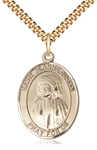 14kt Gold Filled Saint Jeanne Jugan Medal Catholic Jewelry Engraved Catholic Saint Jewelry