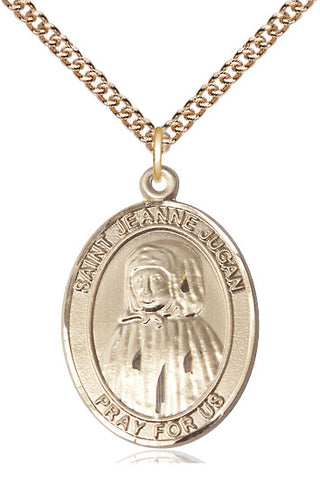 14kt Gold Blessed Jeannie Jugan Medal Engraved Catholic Saint Jewelry