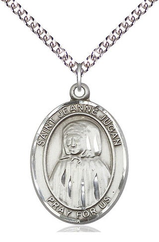 Sterling Silver Saint Jeanne Jugan Medal Catholic Jewelry Engraved Catholic Saint Jewelry