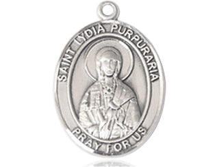 Pewter Saint Lydia Purpuraria Medal Engraved Catholic Saint Jewelry