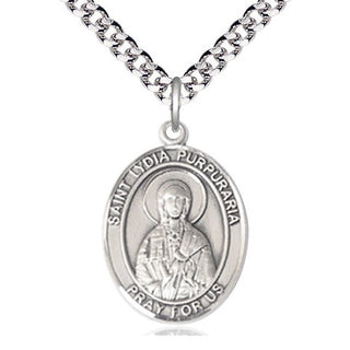 Sterling Silver Saint Lydia Purpuraria Medal Catholic Jewelry Engraved Catholic Saint Jewelry