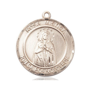 14kt Gold Filled Our Lady Rosa Mystica Medal Engraved Catholic Saint Jewelry