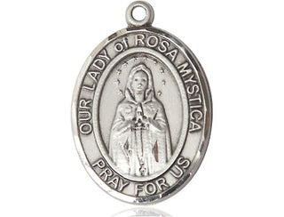 Sterling Silver Our Lady of Rosa Mystica Medal Catholic Jewelry Engraved Catholic Saint Jewelry