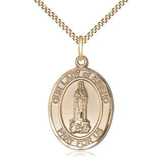14kt Gold Filled Our Lady of Kibeho Medal Catholic Jewelry Engraved Catholic Saint Jewelry