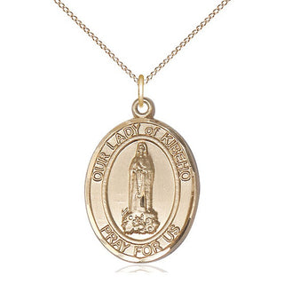 14kt Gold Our Lady of Kibeho Medal Engraved Catholic Saint Jewelry