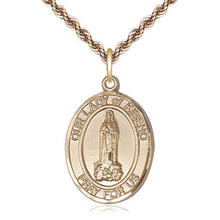 14kt Gold Our Lady of Kibeho Medal Engraved Catholic Saint Jewelry
