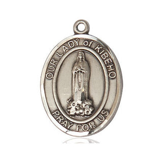 Pewter Our Lady of Kibeho Medal Engraved Catholic Saint Jewelry