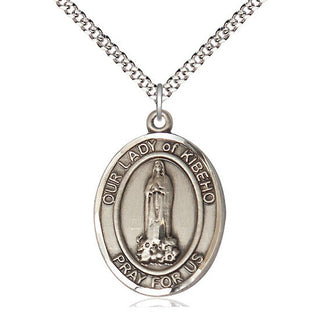 Pewter Our Lady of Kibeho Medal Catholic Jewelry Engraved Catholic Saint Jewelry