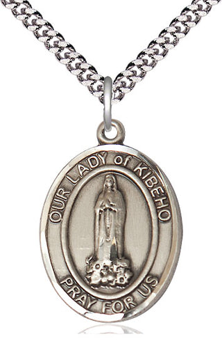 Sterling Silver Our Lady of Kibeho Medal Catholic Jewelry Engraved Catholic Saint Jewelry