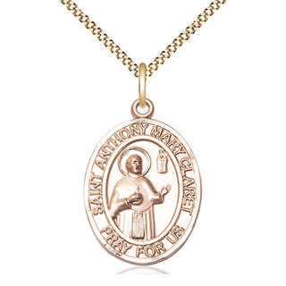 14kt Gold Filled Saint Anthony Mary Claret Medal Catholic Jewelry Engraved Catholic Saint Jewelry