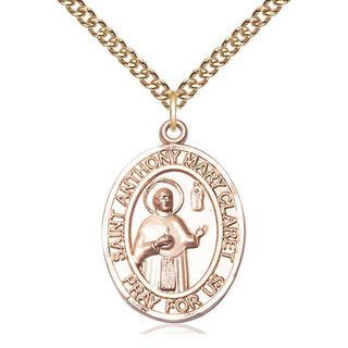 14kt Gold Filled Saint Anthony Mary Claret Medal Catholic Jewelry Engraved Catholic Saint Jewelry