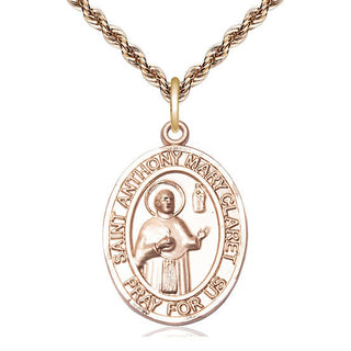 14kt Gold Filled Saint Anthony Mary Claret Medal Catholic Jewelry Engraved Catholic Saint Jewelry
