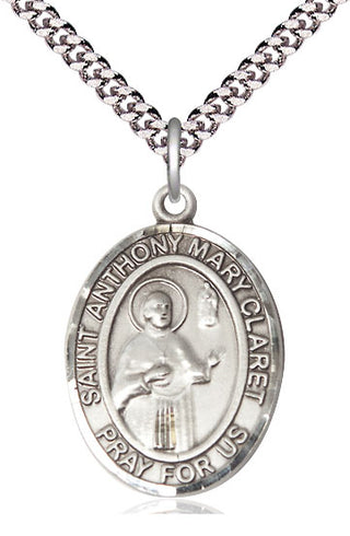 Sterling Silver Saint Anthony Mary Claret Medal Catholic Jewelry Engraved Catholic Saint Jewelry