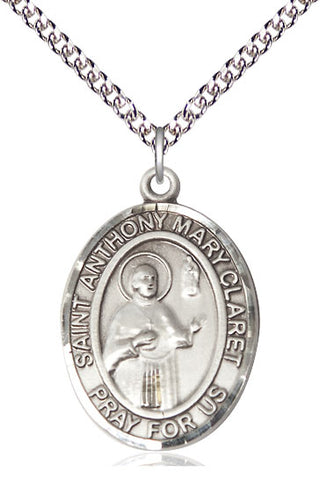 Sterling Silver Saint Anthony Mary Claret Medal Catholic Jewelry Engraved Catholic Saint Jewelry
