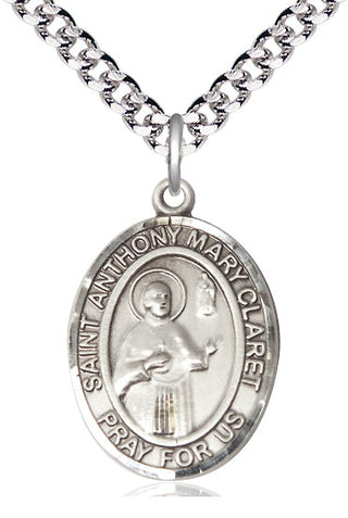 Sterling Silver Saint Anthony Mary Claret Medal Catholic Jewelry Engraved Catholic Saint Jewelry