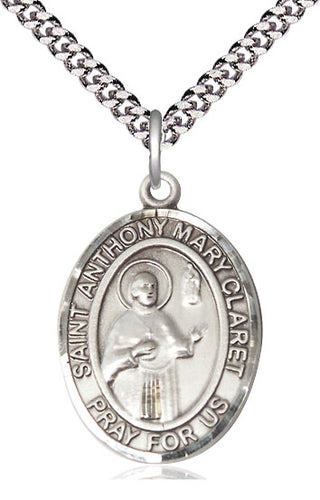 Sterling Silver Saint Anthony Mary Claret Medal Catholic Jewelry Engraved Catholic Saint Jewelry