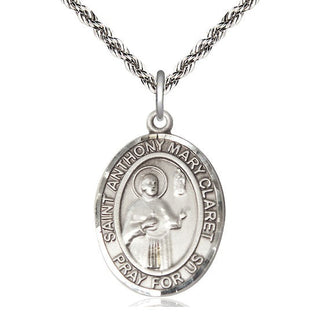 Sterling Silver Saint Anthony Mary Claret Medal Catholic Jewelry Engraved Catholic Saint Jewelry