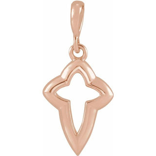 14K Rose Petite Open Cross Pendant