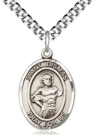 Pewter Saint Dismas Medal Catholic Jewelry Engraved Catholic Saint Jewelry