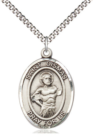 Pewter Saint Dismas Medal Catholic Jewelry Engraved Catholic Saint Jewelry