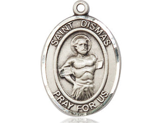 Sterling Silver Saint Dismas Medal Catholic Jewelry Engraved Catholic Saint Jewelry