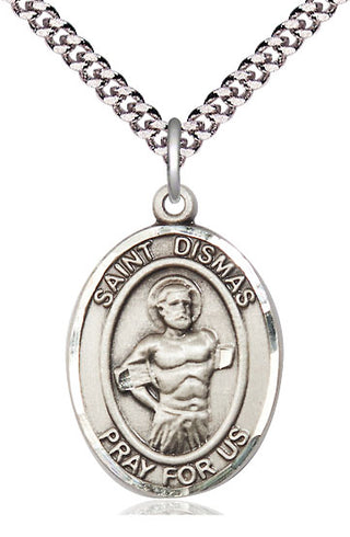 Sterling Silver Saint Dismas Medal Catholic Jewelry Engraved Catholic Saint Jewelry