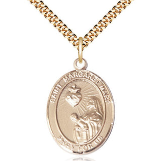 14kt Gold Filled Saint Margaret Mary Alacoque Medal Catholic Jewelry Engraved Catholic Saint Jewelry