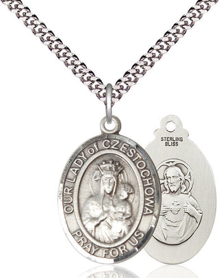 Pewter Our Lady of Czestochowa Medal Catholic Jewelry