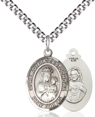 Pewter Our Lady of Czestochowa Medal Catholic Jewelry
