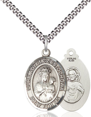 Sterling Silver Our Lady of Czestochowa Medal Catholic Jewelry