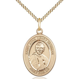 14kt Gold Filled Blessed John Henry Newman Medal Catholic Jewelry Engraved Catholic Saint Jewelry