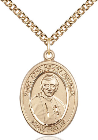 14kt Gold Filled Blessed John Henry Newman Medal Catholic Jewelry Engraved Catholic Saint Jewelry
