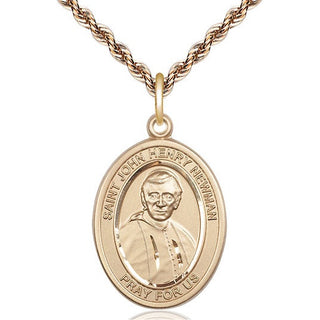 14kt Gold Filled Blessed John Henry Newman Medal Catholic Jewelry Engraved Catholic Saint Jewelry