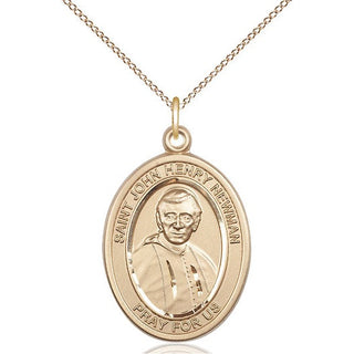 14kt Gold Blessed John Henry Newman Medal Engraved Catholic Saint Jewelry