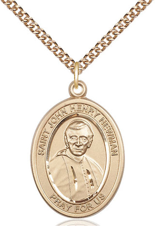 14kt Gold Blessed John Henry Newman Medal Engraved Catholic Saint Jewelry