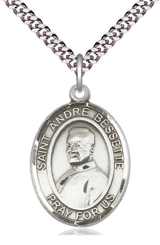 Pewter Saint Andre Bessette Medal Catholic Jewelry Engraved Catholic Saint Jewelry
