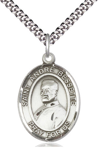 Pewter Saint Andre Bessette Medal Catholic Jewelry Engraved Catholic Saint Jewelry