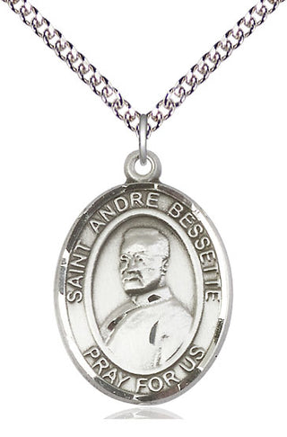 Sterling Silver Saint Andre Bessette Medal Catholic Jewelry Engraved Catholic Saint Jewelry