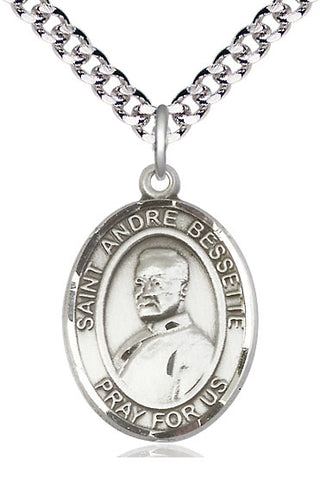 Sterling Silver Saint Andre Bessette Medal Catholic Jewelry Engraved Catholic Saint Jewelry