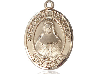 14kt Gold Saint Mary Mackillop Medal Engraved Catholic Saint Jewelry
