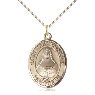 14kt Gold Saint Mary Mackillop Medal Engraved Catholic Saint Jewelry