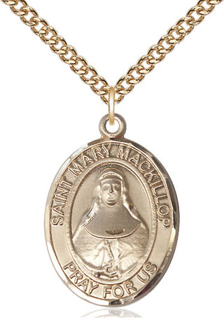 14kt Gold Saint Mary Mackillop Medal Engraved Catholic Saint Jewelry