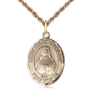 14kt Gold Saint Mary Mackillop Medal Engraved Catholic Saint Jewelry