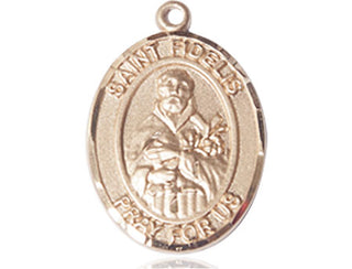 14kt Gold Filled Saint Fidelis Medal Engraved Catholic Saint Jewelry