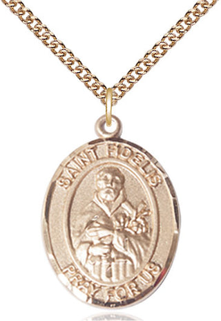 14kt Gold Filled Saint Fidelis Medal Catholic Jewelry Engraved Catholic Saint Jewelry