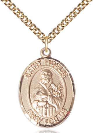 14kt Gold Filled Saint Fidelis Medal Catholic Jewelry Engraved Catholic Saint Jewelry
